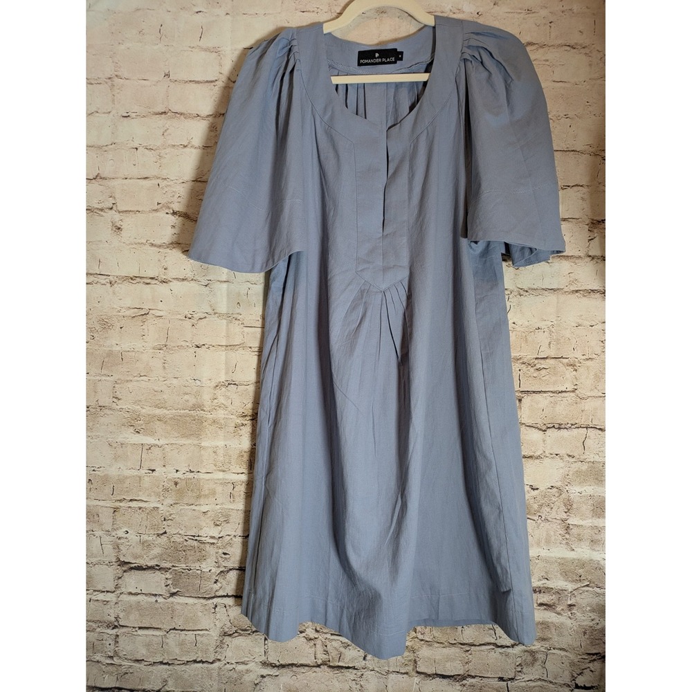 Pomander Place Finley Flutter Sleeve Dress Medium In Baby Blue Tuckernuck Cotton
